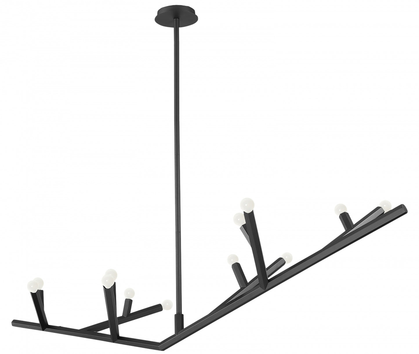 The Oaks Matte Black Linear 12-Light Branch Chandelier