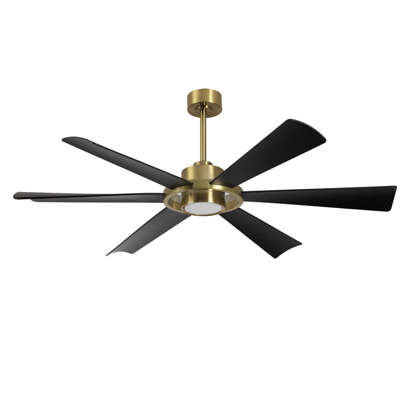 60" Gold and Black Ceiling Fan with LED Light and Remote – Modern 4-Blade Fan