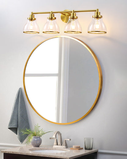 Hermosa Gold 4-Light Bathroom Vanity Light
