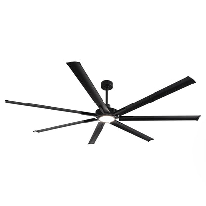 Ceiling Fan Industrial 84" Modern Black 7-Blade LED Light