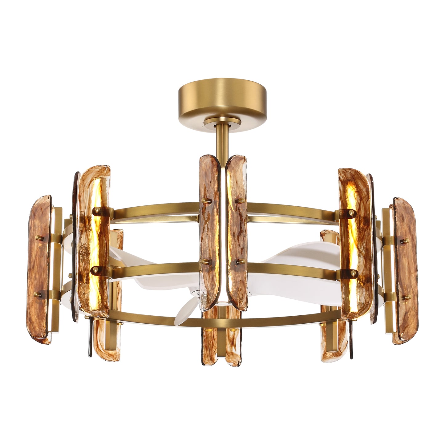 32" Perimost Modern Gold Glass LED Ceiling Fan