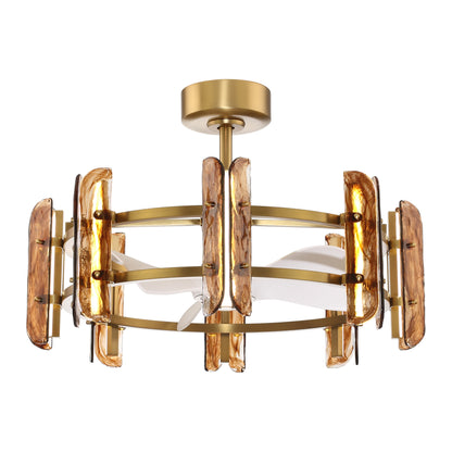 32" Perimost Modern Gold Glass LED Ceiling Fan