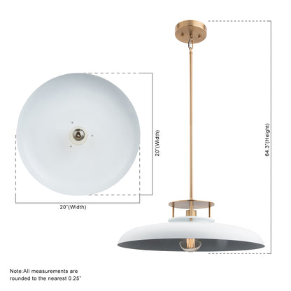 Beacon Modern Gold & White 1-Light Pendant Light