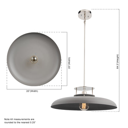 Beacon Modern Nickel & Grey 1-Light Pendant Light