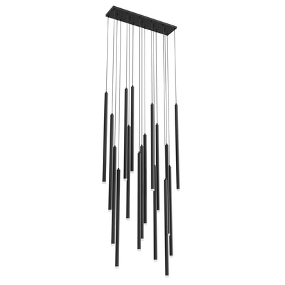 Filmore Ave 17-Light Modern Matte Black Linear Pendant Light