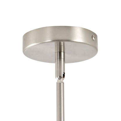 Modern Chandelier 24" 5-Light Nickel Tiered Drum Linen Shade