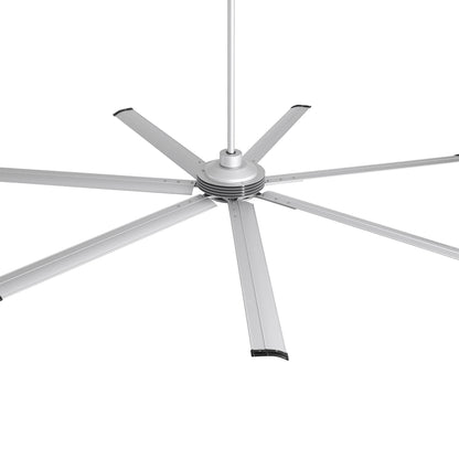 Ceiling Fan Industrial 84" Modern Silver 7-Blade LED Light