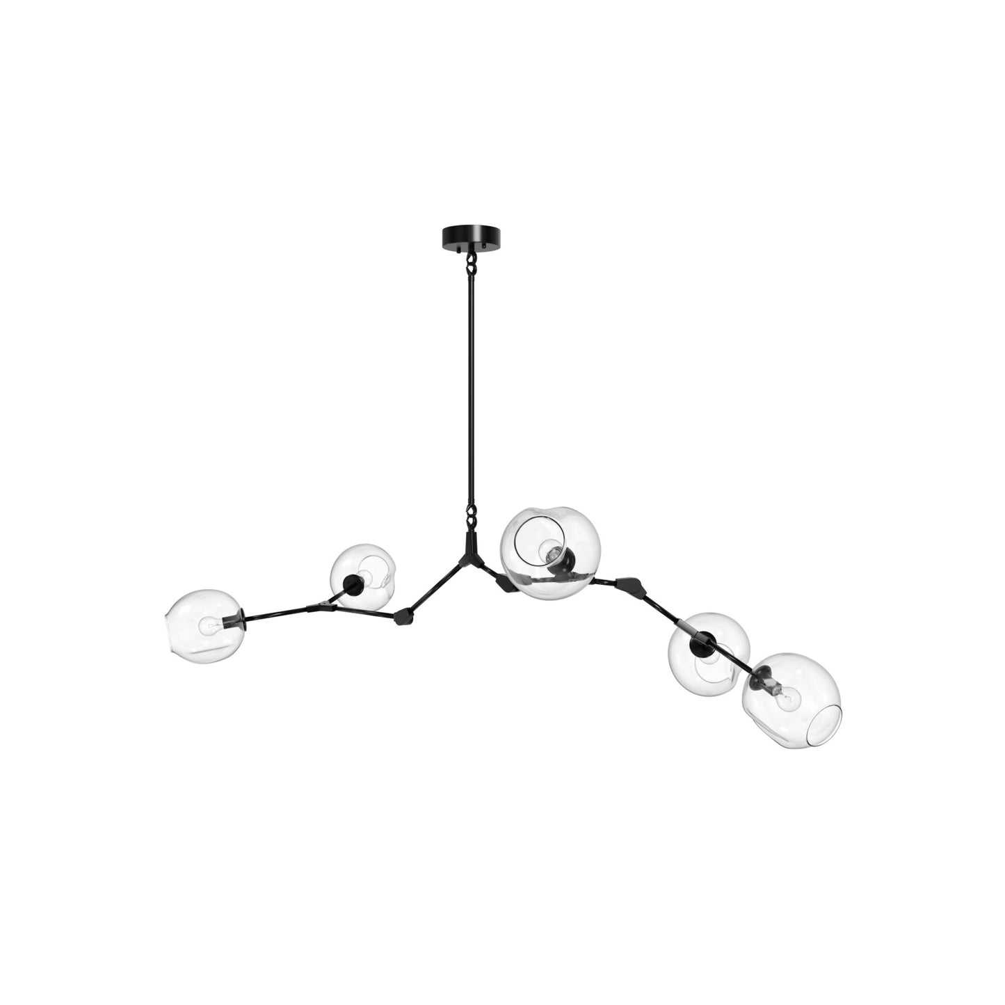 Fairfax Ave 5-Light Dark Bronze Hand-Blown Glass Chandelier