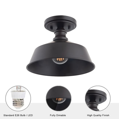 Bola 1-Light Dark Bronze Semi Flushmount Ceiling Light