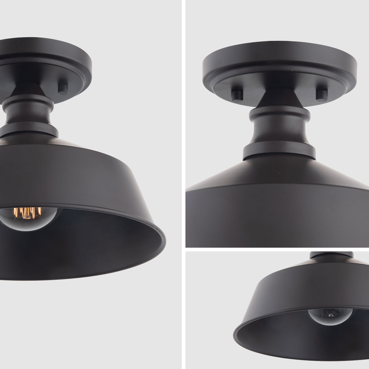 Bola 1-Light Dark Bronze Semi Flushmount Ceiling Light