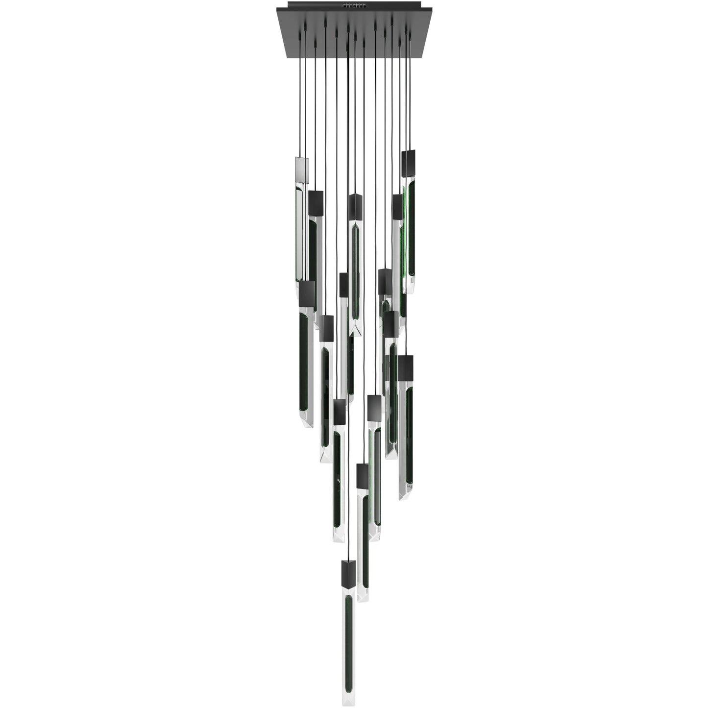 Alpine 15-Light Light Black Jade Glass Pendant Light