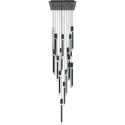 Alpine 15-Light Light Black Jade Glass Pendant Light