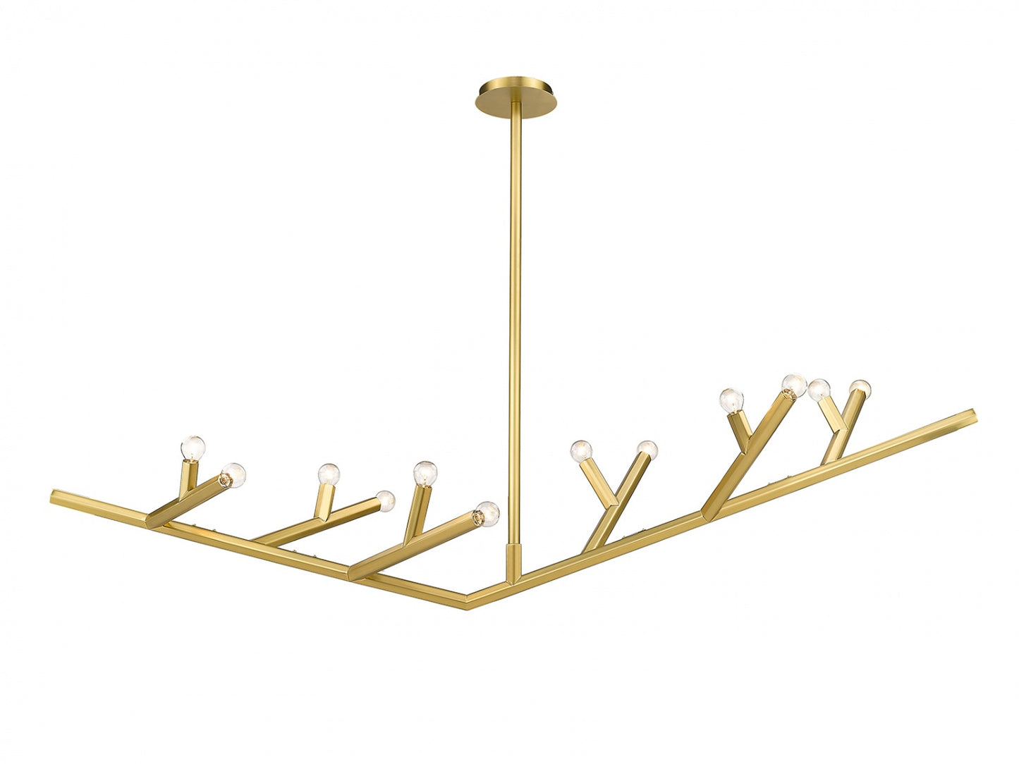 The Oaks Brushed Brass Linear 12-Light Branch Chandelier