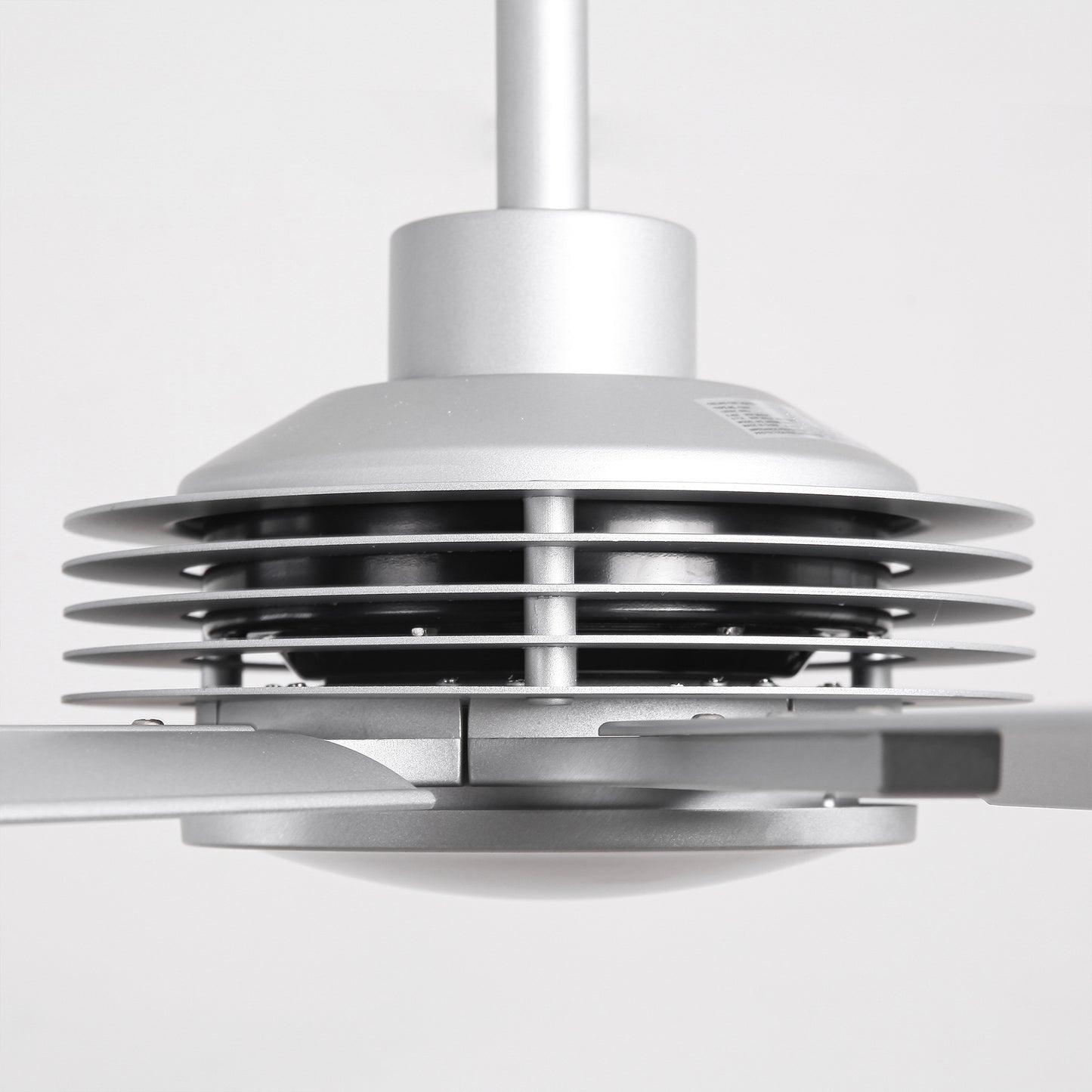 Ceiling Fan Industrial 84" Modern Silver 7-Blade LED Light