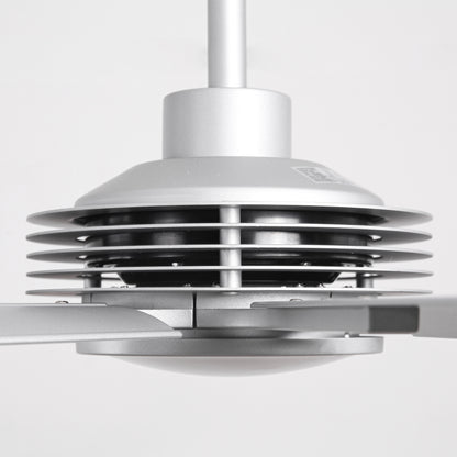 Ceiling Fan Industrial 84" Modern Silver 7-Blade LED Light