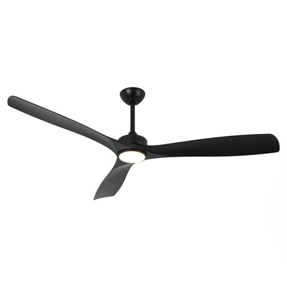 60" Modern Farmhouse Ceiling Fan with Light & Remote – Matte Black, 5-Blade, Quiet DC Motor