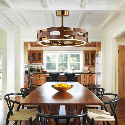 28" Perimost 6-Speed Gold LED Ceiling Fan