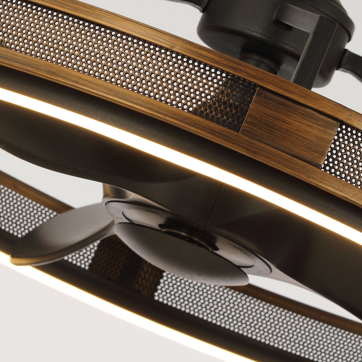 27" Modern Cage Ceiling Fan with Light & Remote – Matte Black, Quiet DC Motor, 3000K LED