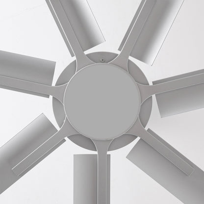 Ceiling Fan Modern 84" Industrial 7-Blade Silver Metal