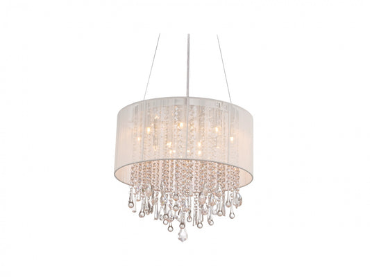 Beverly Dr. Traditional 20" Round Black Silk and Crystal Chandelier