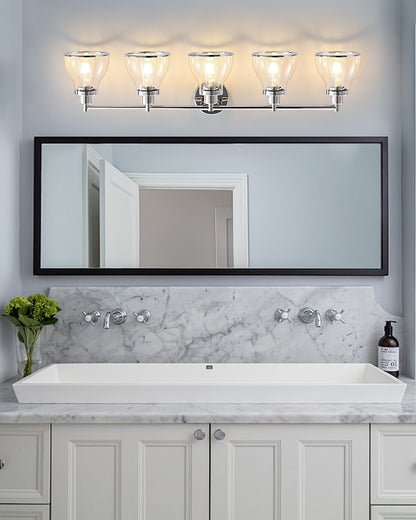 Hermosa Polished Nickel 5-Light Bathroom Vanity Light