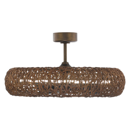 35" Perimost Farmhouse Rattan LED Ceiling Fan