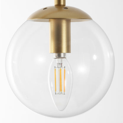 Floor Lamp Modern Brass 70" 3-Light Clear Glass Globes