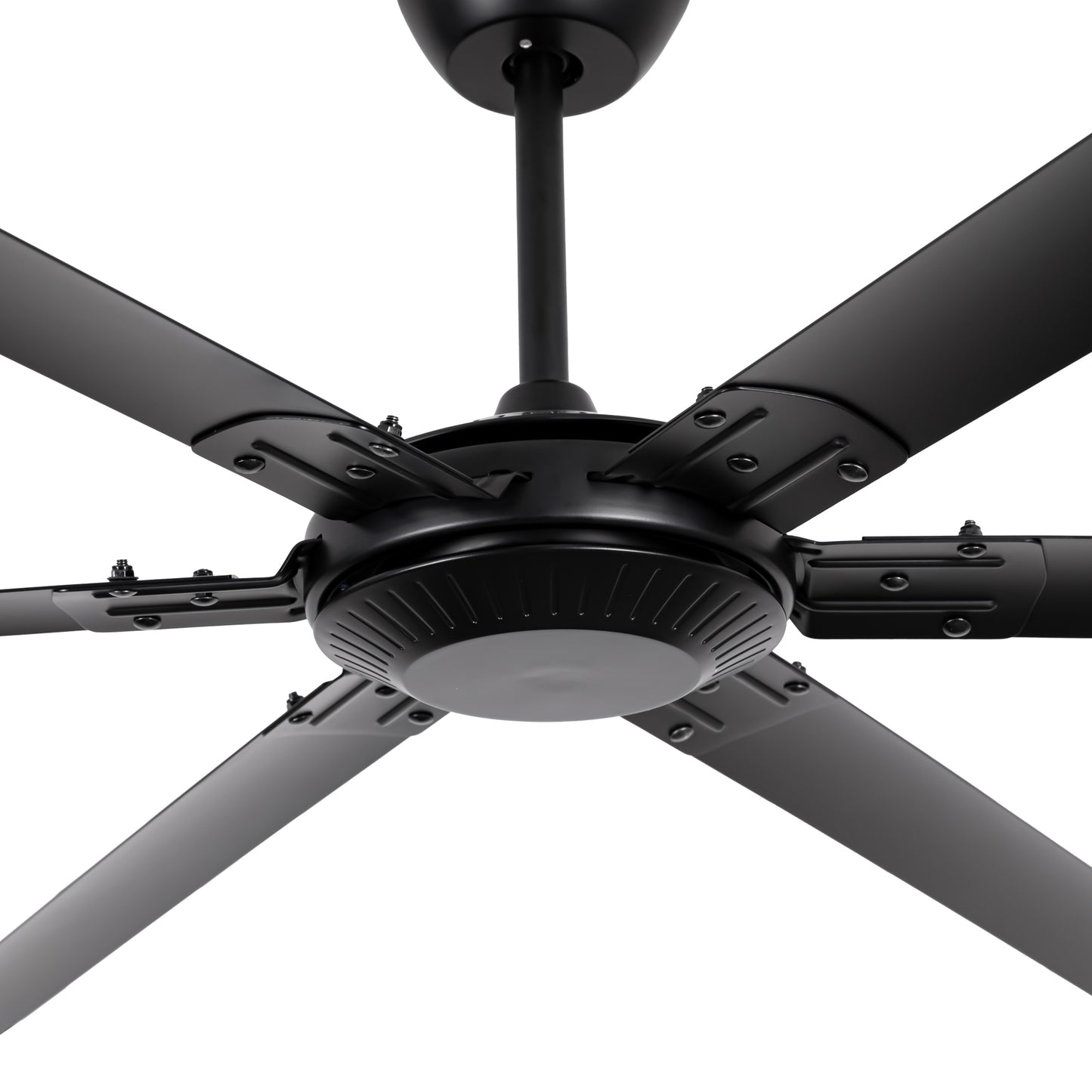 Ceiling Fan Modern 120" Industrial 6-Blade Black Metal
