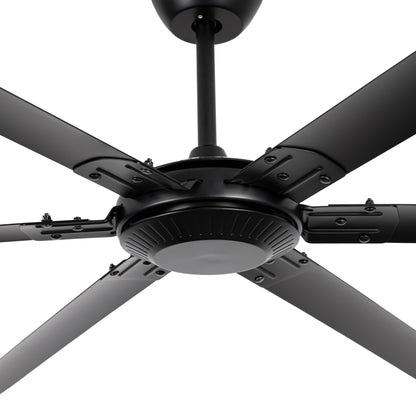 Ceiling Fan Modern 120" Industrial 6-Blade Black Metal