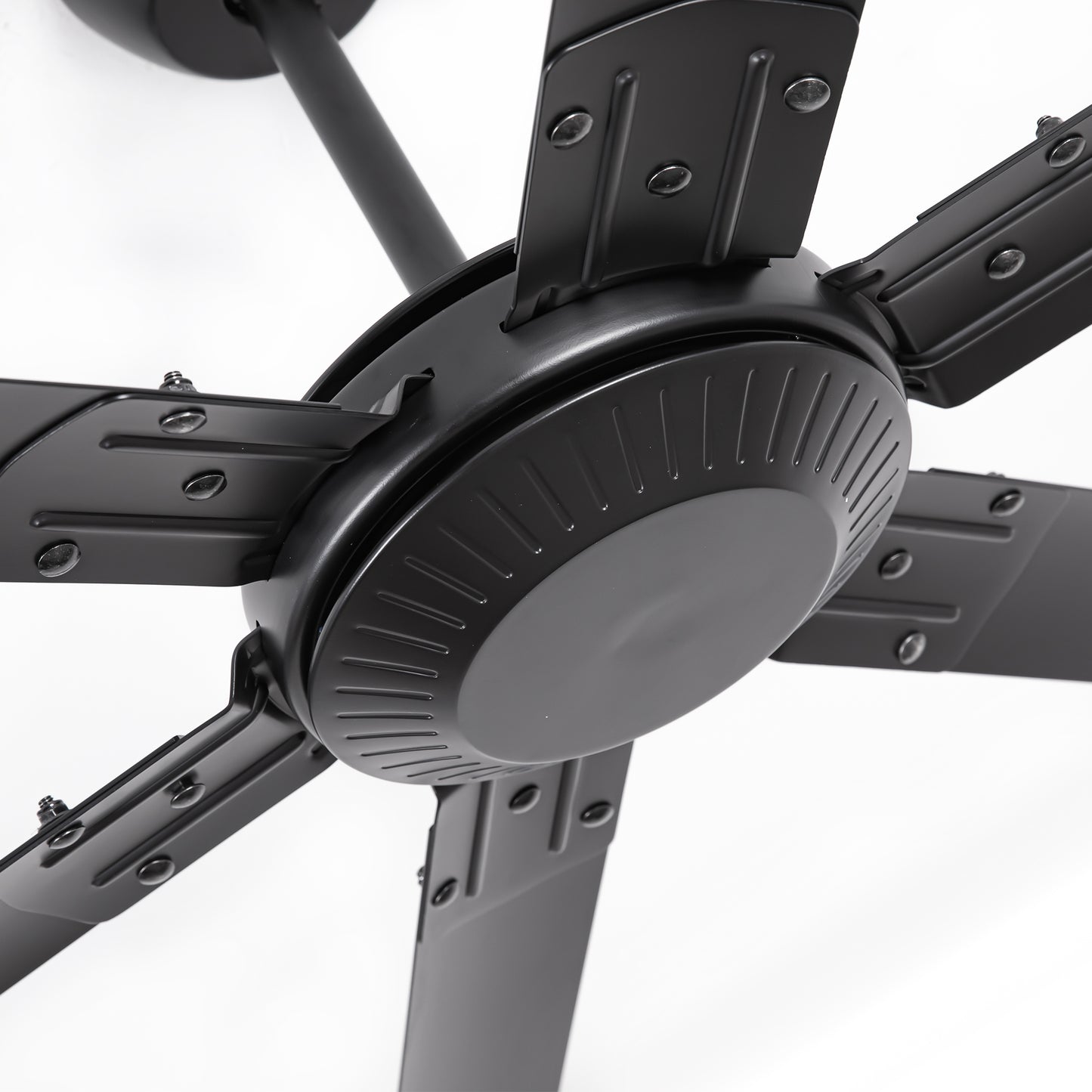 Ceiling Fan Modern 120" Industrial 6-Blade Black Metal