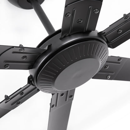 Ceiling Fan Modern 120" Industrial 6-Blade Black Metal