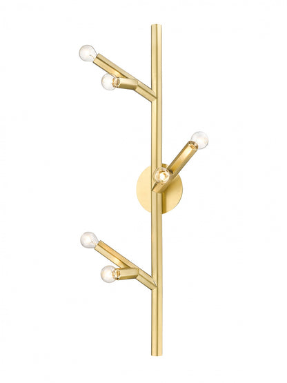 The Oaks Brushed Brass 6-Light Modern Branch Wall Sconce