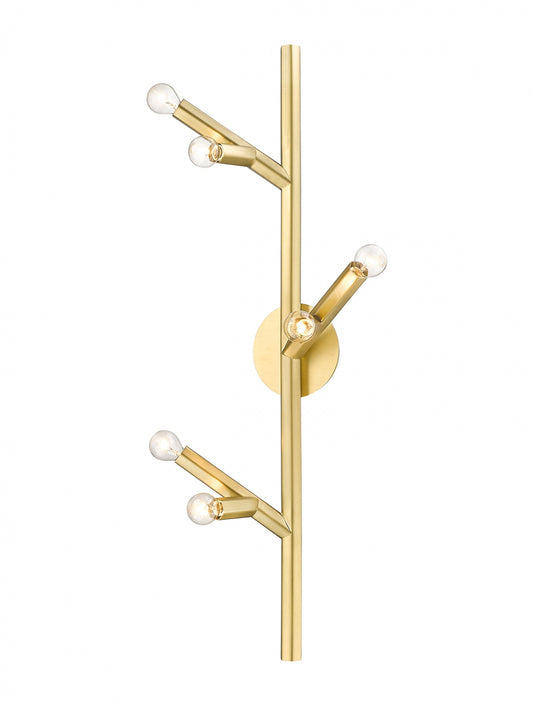 The Oaks Brushed Brass 6-Light Modern Branch Wall Sconce