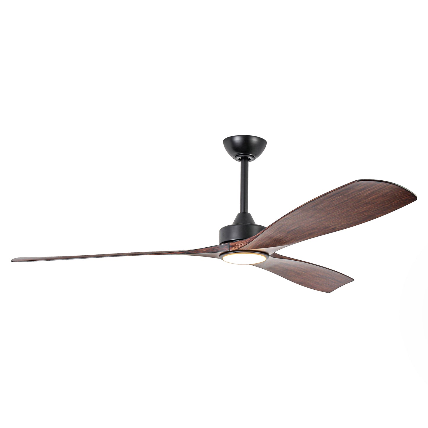 60" Farmhouse Ceiling Fan with Light & Remote – Matte Black, 5-Blade, DC Motor