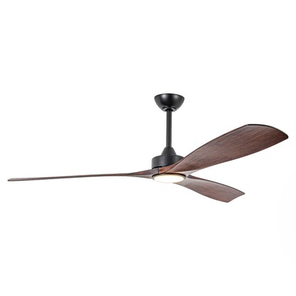 60" Farmhouse Ceiling Fan with Light & Remote – Matte Black, 5-Blade, DC Motor