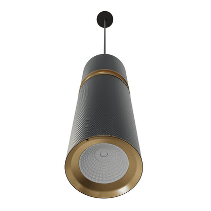 Cicada 1-Light Knurled Dark Grey With Brass Pendant Light