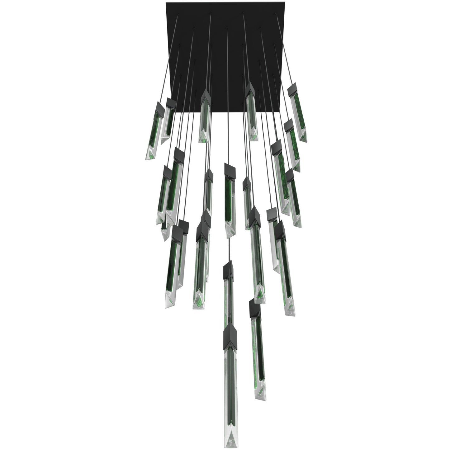 Alpine 31-Light Light Black Jade Glass Pendant Light