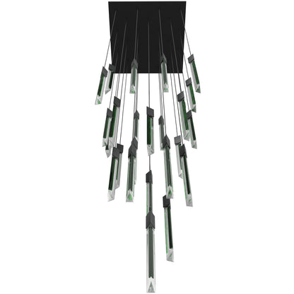 Alpine 31-Light Light Black Jade Glass Pendant Light