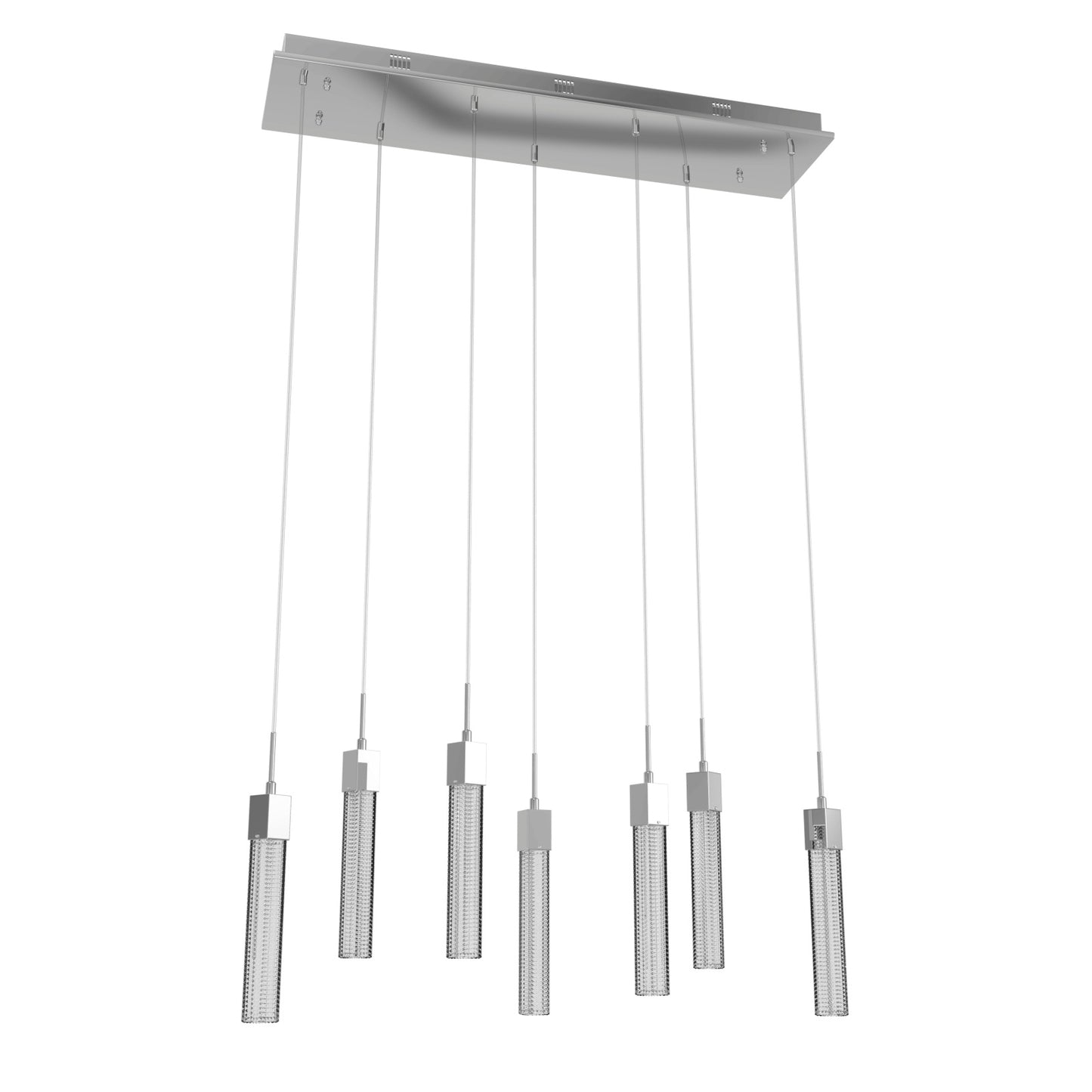 Boa 7-Light LED Polished Chrome Studded Glass Linear Chandelier