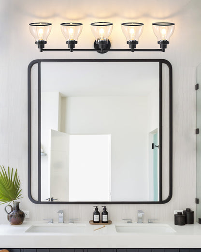 Hermosa Black 5-Light Bathroom Vanity Light