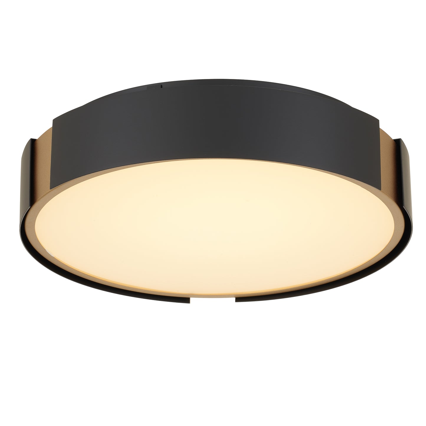 Ember 13" Matte Black with Brass LED Flush Mount Ceiling Light