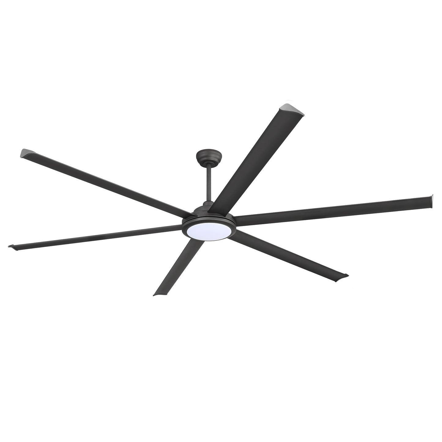 96" Matte Black Ceiling Fan with Light & Remote – Massive Modern DC Motor Fan