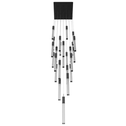 Boa 25-Light LED Matte Black Studded Glass Pendant Light
