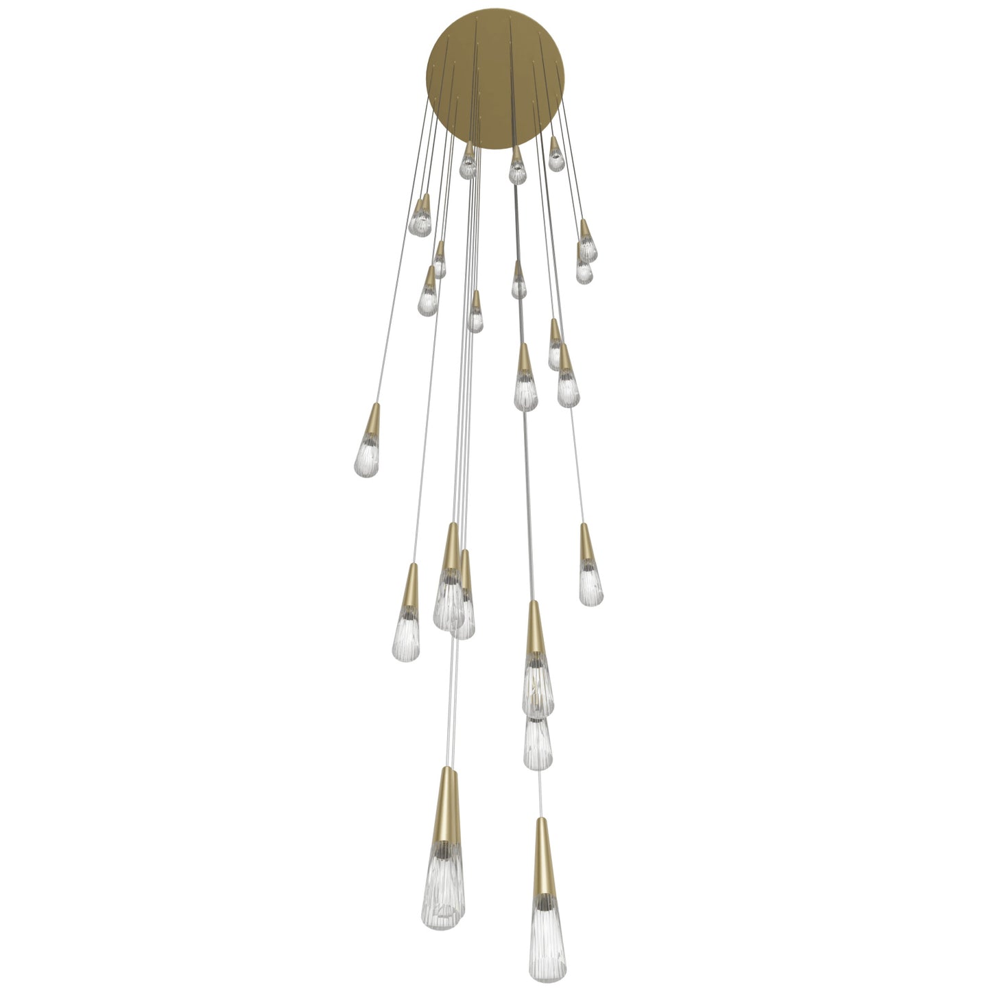 Encino 25-Light Crystal and Brushed Brass Pendant Light