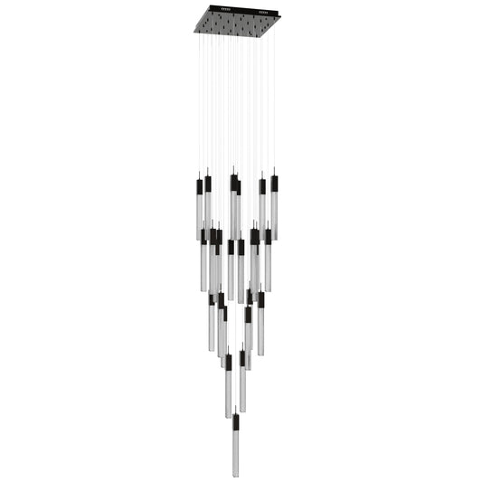 Boa 25-Light LED Dark Bronze Studded Glass Pendant Light