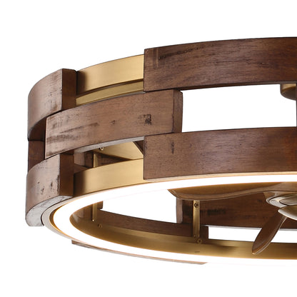 28" Perimost 6-Speed Gold LED Ceiling Fan