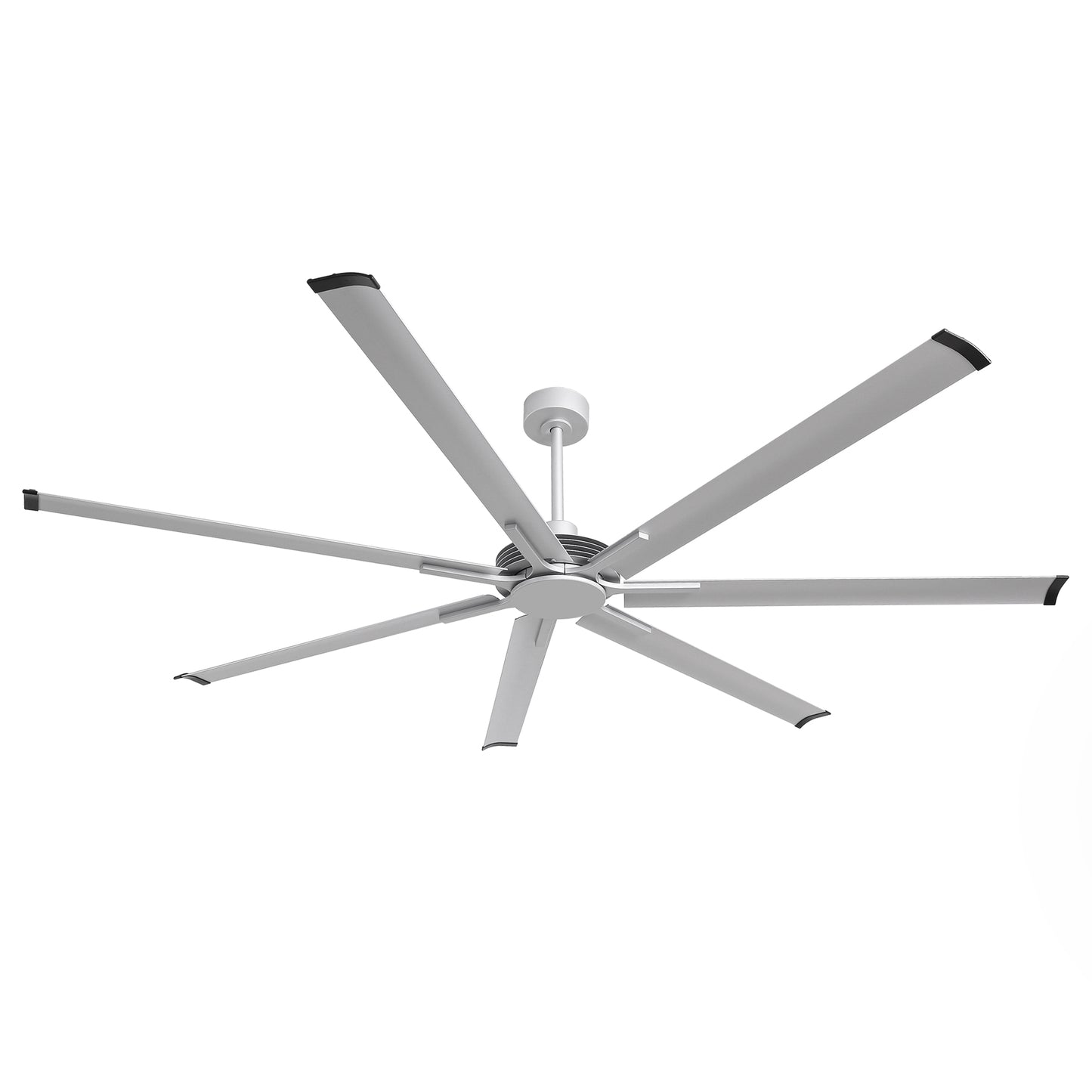 Ceiling Fan Modern 100" Industrial 7-Blade Silver Metal