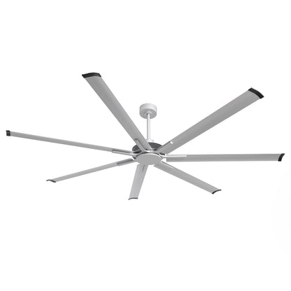 Ceiling Fan Modern 100" Industrial 7-Blade Silver Metal