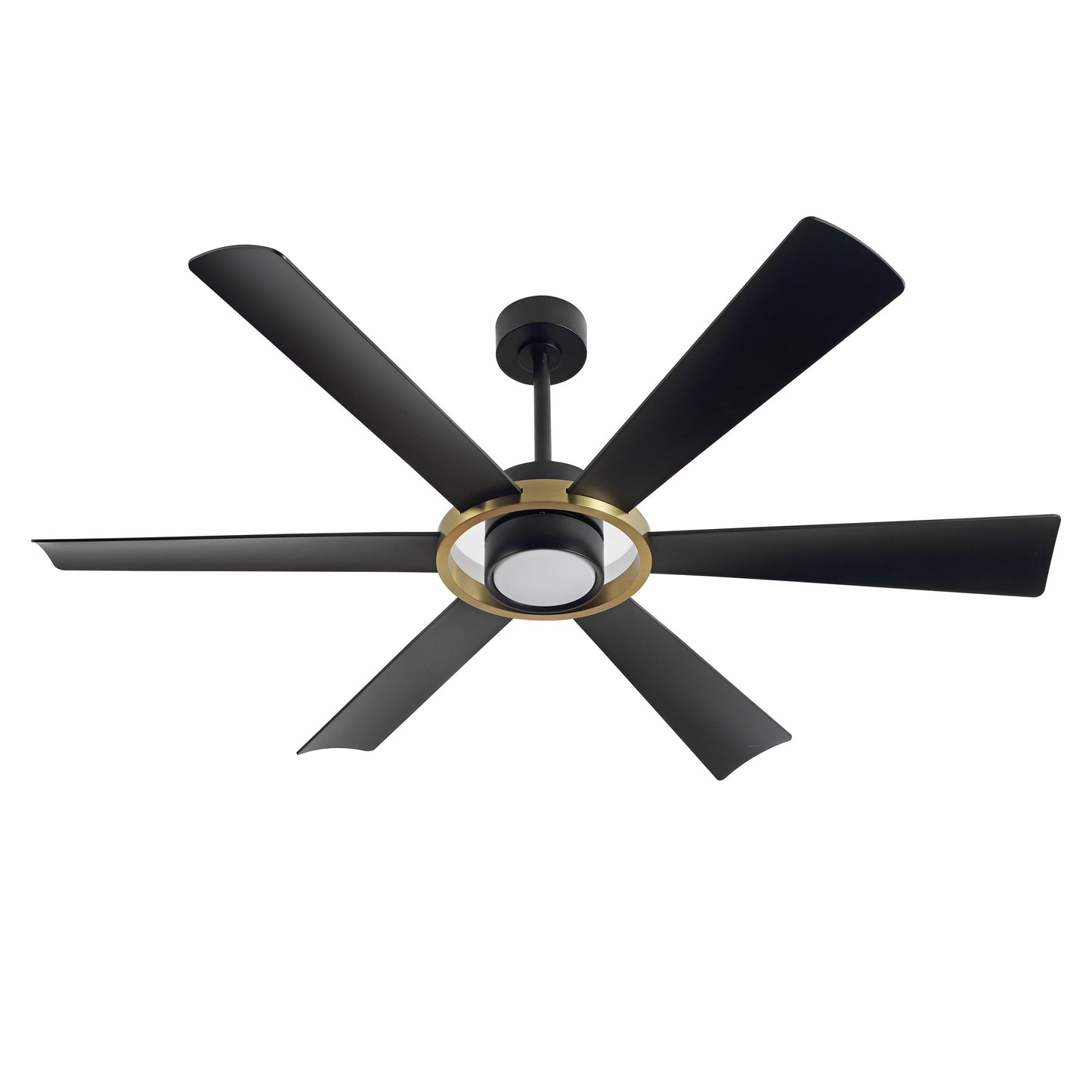 60" Black and Gold Ceiling Fan with LED Light and Remote – Modern 4-Blade Fan