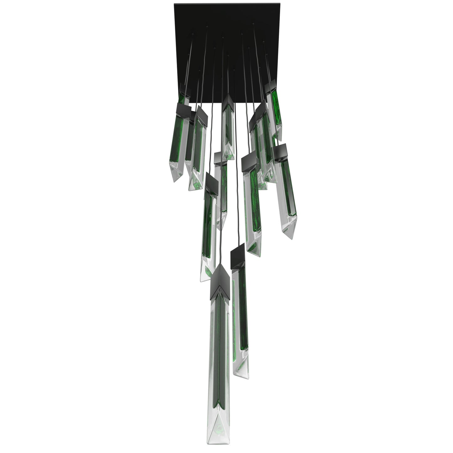 Alpine 15-Light Light Black Jade Glass Pendant Light
